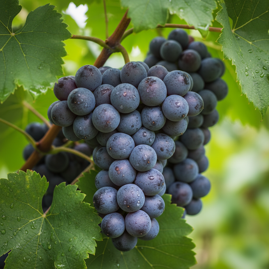 Concord grapes on the vine
